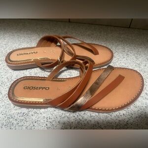 Gioseppo Tan and Brown Strappy Sandals